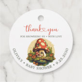Little Mushroom Herfst Baby shower Bedankjes Labels (Achterkant)