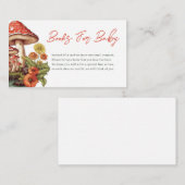 Little Mushroom Herfst Baby shower Boeken voor Bab Informatiekaartje (Voorkant / Achterkant)