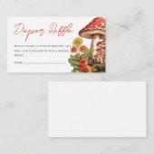 Little Mushroom Herfst Baby shower Luier Raffle Informatiekaartje (Voorkant / Achterkant)