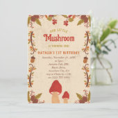 Little Mushroom Herfst Herfst 1e Verjaardag Feestdagenkaart (Staand voorkant)