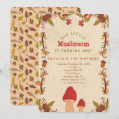 Little Mushroom Herfst Herfst 1e Verjaardag Kaart (Voorkant / Achterkant)