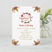 Little Mushroom Herfst Herfst 1e verjaardag Uitnod Feestdagenkaart (Staand voorkant)