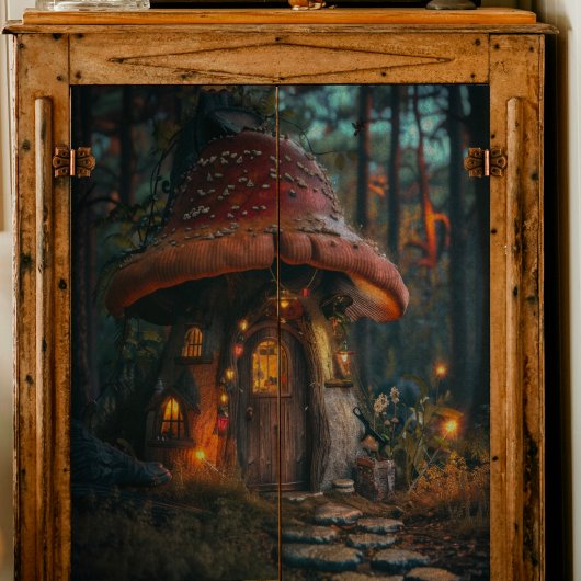 Little Mushroom House Decoupage Tissuepapier