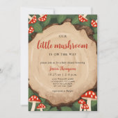 Little Mushroom Schattige Woodland Baby shower Kaart (Voorkant)