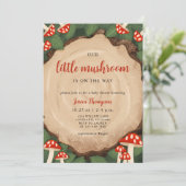 Little Mushroom Schattige Woodland Baby shower Kaart (Staand voorkant)