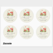 Little Mushroom staat op Way Frog Baby shower Ronde Sticker (Vel)