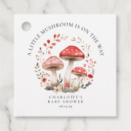 Little Mushroom Wildflowers Baby shower Bedankjes Labels