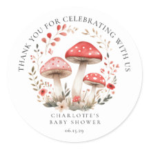 Little Mushroom Wildflowers Baby shower Bedankt