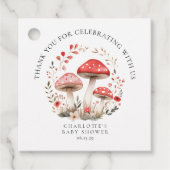 Little Mushroom Wildflowers Baby shower Favoriet T Bedankjes Labels (Voorkant)