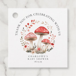 Little Mushroom Wildflowers Baby shower Favoriet T Bedankjes Labels