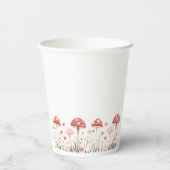 Little Mushroom Wildflowers Baby shower Papieren b Papieren Bekers (Achterkant)
