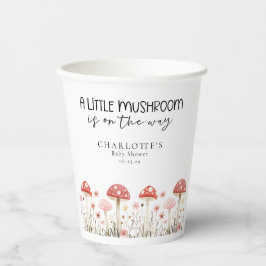 Little Mushroom Wildflowers Baby shower Papieren b Papieren Bekers