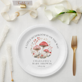 Little Mushroom Wildflowers Baby shower Papieren Bordje