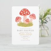Little Mushroom Woodland Baby shower Kaart (Staand voorkant)