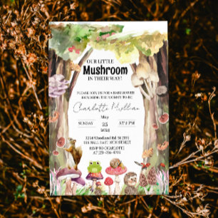 Little Mushroom Woodland Forest baby shower Kaart