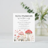 Little Mushrooms Wildflower Baby shower Briefkaart (Staand voorkant)
