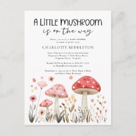 Little Mushrooms Wildflower Baby shower Briefkaart