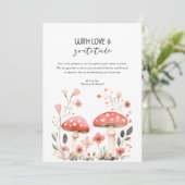 Little Mushrooms Wildflower Baby shower Dank u Kaart (Staand voorkant)