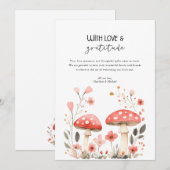Little Mushrooms Wildflower Baby shower Dank u Kaart (Voorkant / Achterkant)