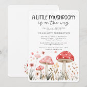Little Mushrooms Wildflower Baby shower Kaart (Voorkant / Achterkant)