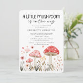 Little Mushrooms Wildflower Baby shower Kaart (Staand voorkant)