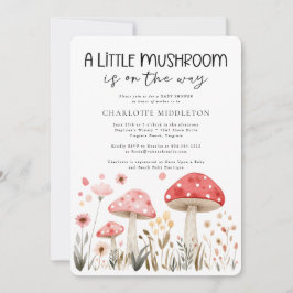 Little Mushrooms Wildflower Baby shower Kaart