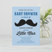 Little Mustache Baby Shower-uitnodigingen Kaart (Staand voorkant)