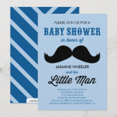 Little Mustache Baby Shower-uitnodigingen Kaart (Voorkant / Achterkant)