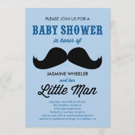 Little Mustache Baby Shower-uitnodigingen Kaart