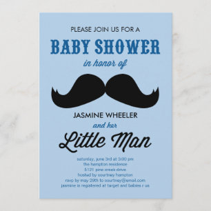 Little Mustache Baby Shower-uitnodigingen Kaart