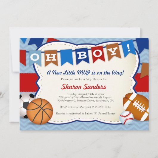 *Little MVP* Sports De Geëvenaarde Uitnodiging van (Voorkant)