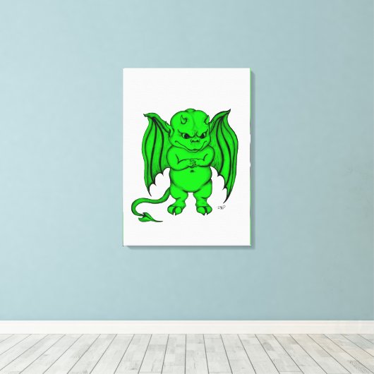 Little nasty Devil Canvas Afdruk (Insitu (Houten vloer))
