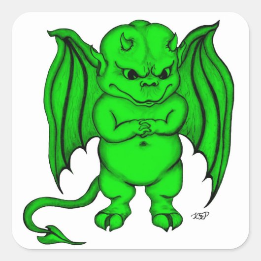 Little nasty Devil Vierkante Sticker (Voorkant)