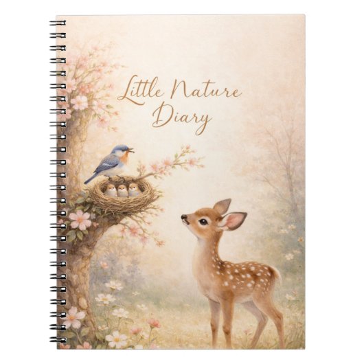 Little Nature Diary Cute Deer Bird Nest Notebook | Notitieboek (Voorkant)