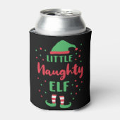 Little Naughty Elf Funny Elf Costume Xmas Gift Blikjeskoeler (Blikje Voorkant)