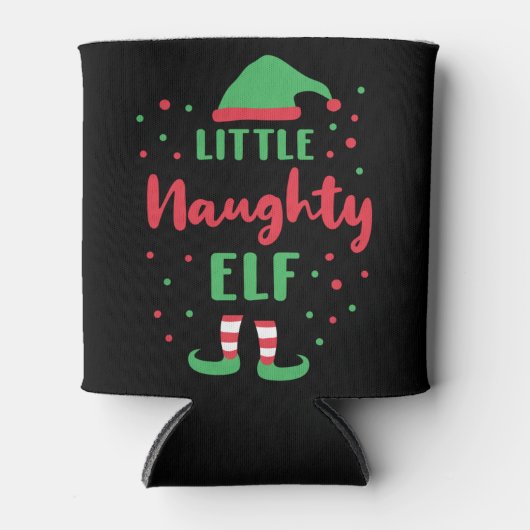 Little Naughty Elf Funny Elf Costume Xmas Gift Blikjeskoeler (Voorkant)