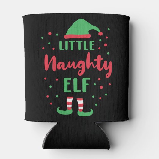 Little Naughty Elf Funny Elf Costume Xmas Gift Blikjeskoeler (Achterkant)
