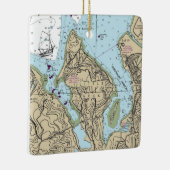 Little Neck NY Nautische Grafiek Kerstmis Keramisch Ornament (Rechts)