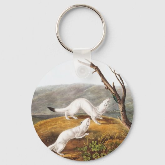 Little Nimble Weasel Putorius agilis Illustratie Sleutelhanger (Voorkant)