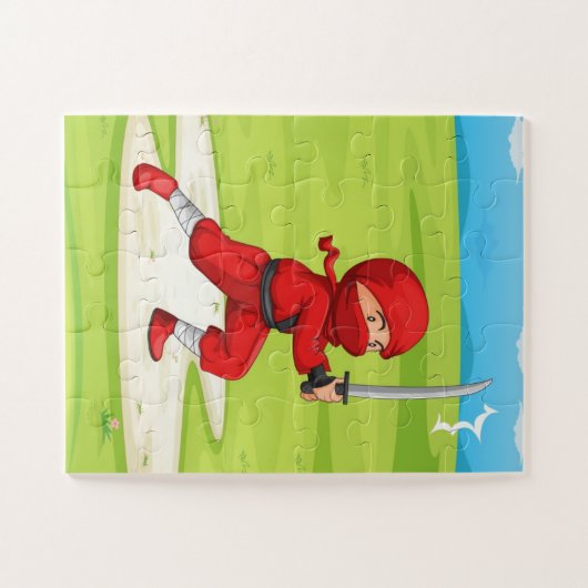 Little Ninja Boy Design Jigzaag Puzzle Legpuzzel (Horizontaal)