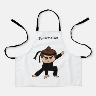 Little Ninja Dude Boy Schattige Kinder gepersonali Schort