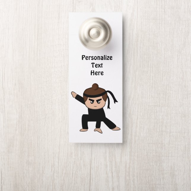 Little Ninja Dude Boys Room gepersonaliseerd Deurhanger (Op knop)