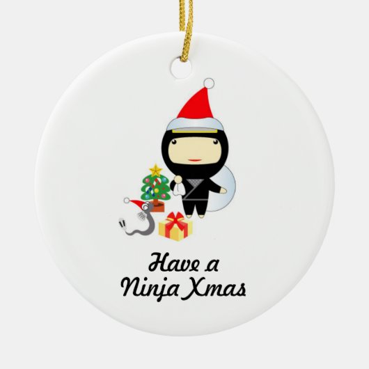 Little Ninja-kerstversiering Keramisch Ornament (Voorkant)