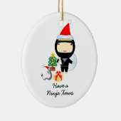Little Ninja-kerstversiering Keramisch Ornament (Rechts)
