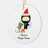 Little Ninja-kerstversiering Keramisch Ornament (Links)