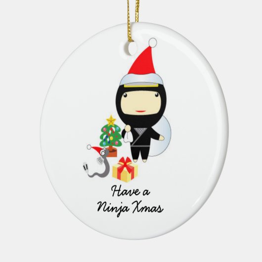 Little Ninja-kerstversiering Keramisch Ornament (Links)