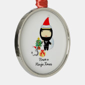 Little Ninja-kerstversiering Metalen Ornament (Rechts)