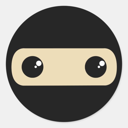 Little Ninja Ronde Sticker (Voorkant)