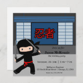 Little ninja-verjaardagsthema kaart (Voorkant / Achterkant)