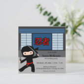 Little ninja-verjaardagsthema kaart (Staand voorkant)